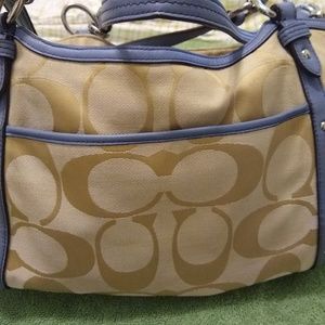 COACH F20807 Alexandra JACQUARD KHAKI /BLUE
